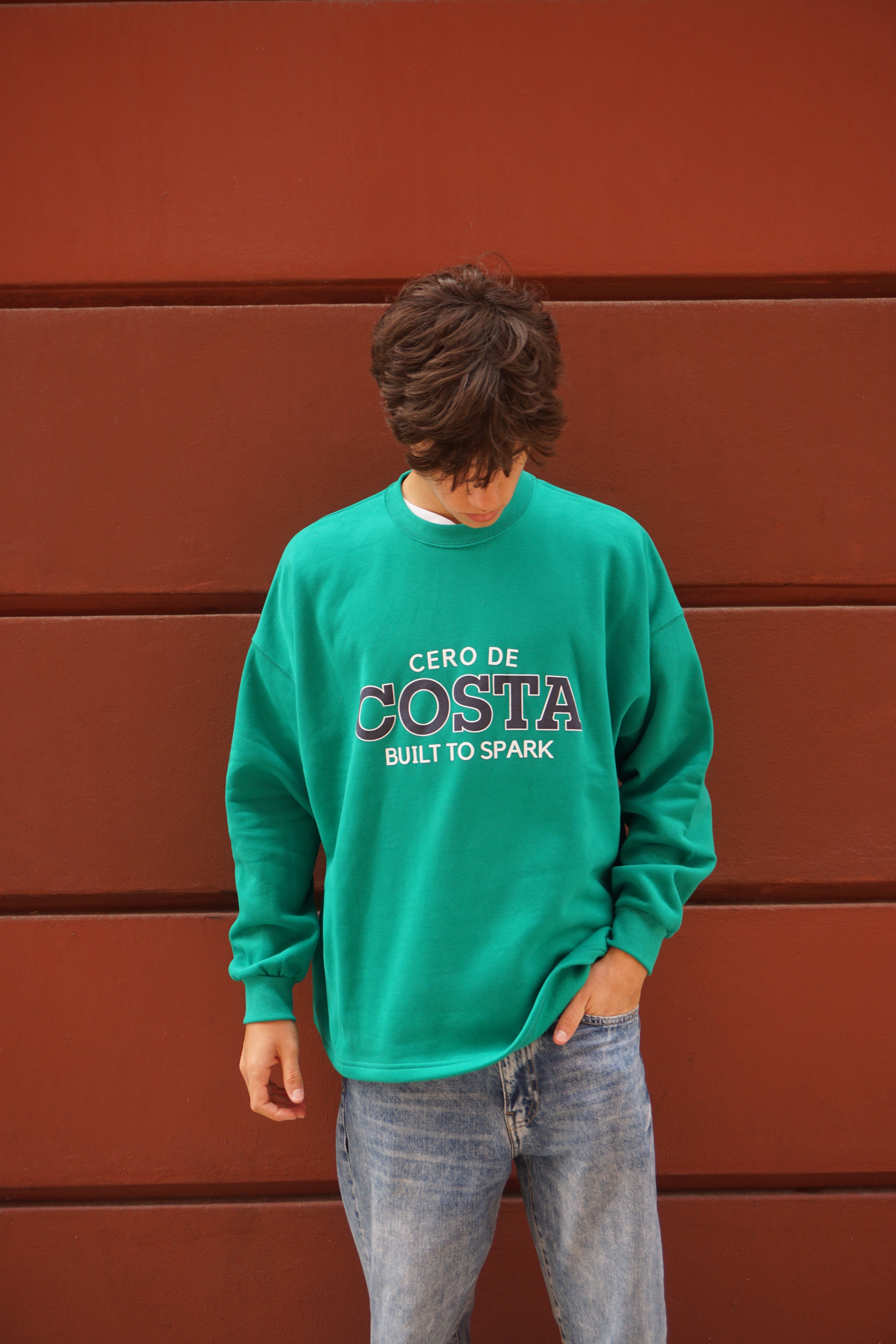 SUDADERA VERDE/CREMA "A CORUÑA" PLAYAS CIUDAD SIN CENEFA